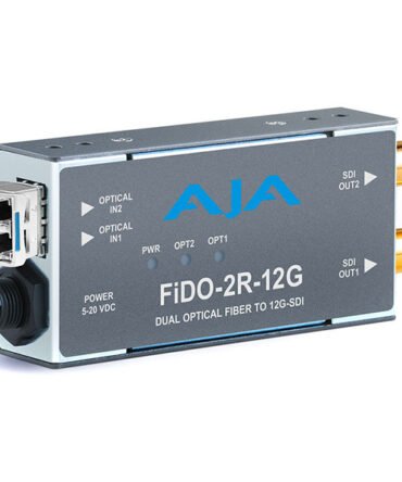 AJA FiDO-2R-12G – Convertisseur 2 canaux Single Mode LC Fiber vers 12G-SDI/LG