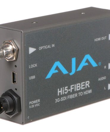 AJA Hi5-Fiber – Mini Convertisseur avec Entrée ST Fibre